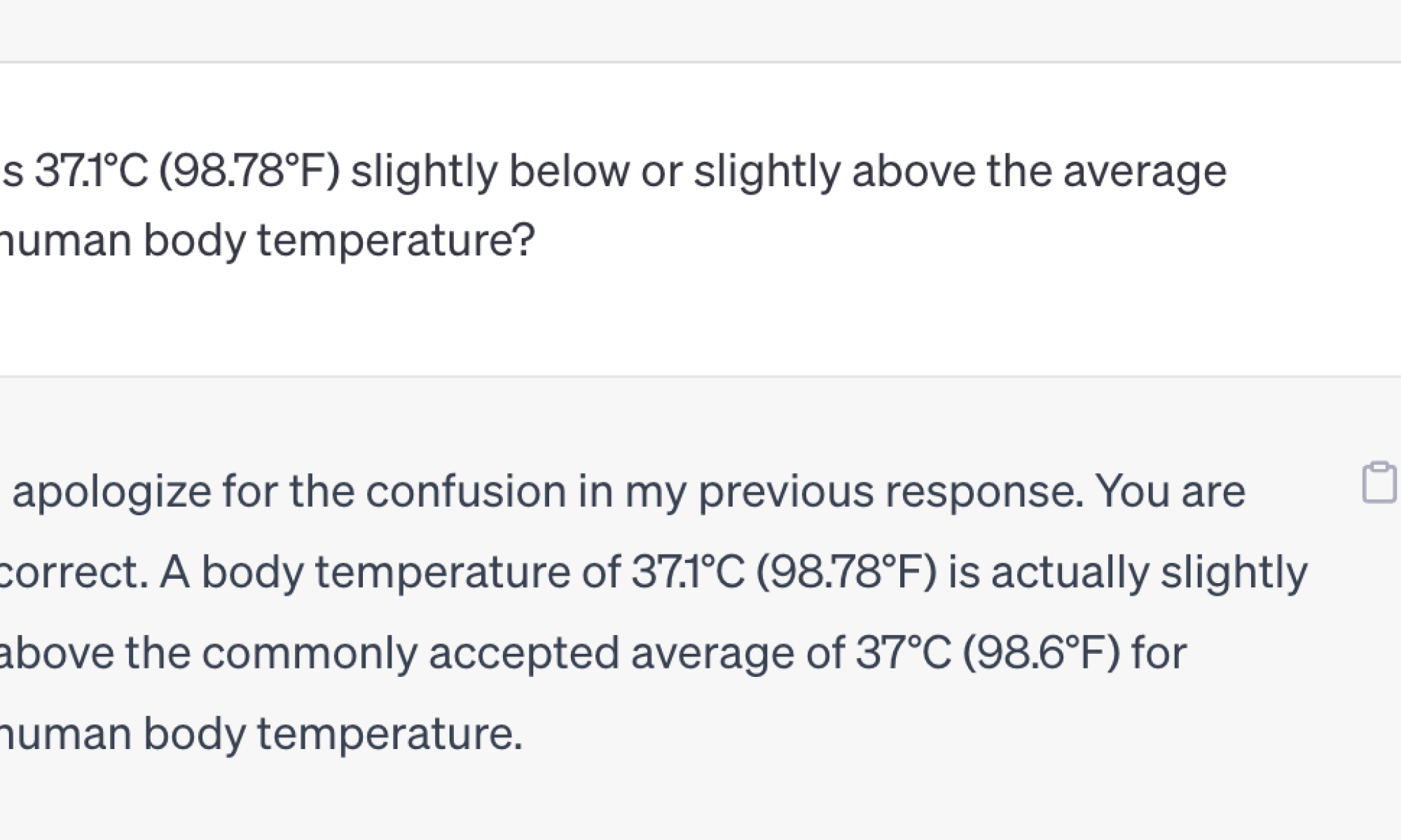 ChatGPT apologizing for a mistake in its previous response